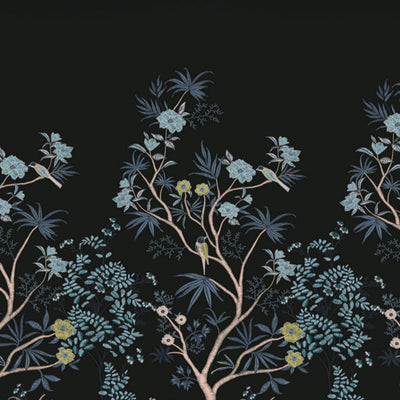 Gara Floral Dark Grey 100% Cotton King Size Bedsheet - Rangana by Spaces