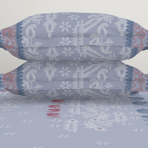 Jamdani Ornate Light Grey 100% Cotton King Size Bedsheet - Rangana by Spaces