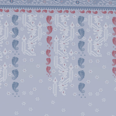 Jamdani Ornate Light Grey 100% Cotton King Size Bedsheet - Rangana by Spaces