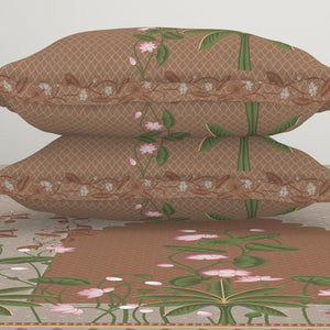 Pichwai Ornate Light Orange 100% Cotton King Size Bedsheet - Rangana by Spaces