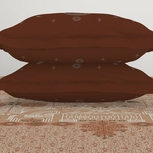 Godna Ornate Brown 100% Cotton King Size Bedsheet - Rangana by Spaces
