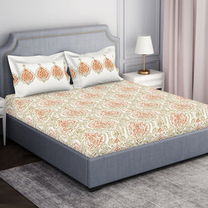 Ornamenta Ornate 100% Cotton Double Bedsheet - Essentials by Spaces