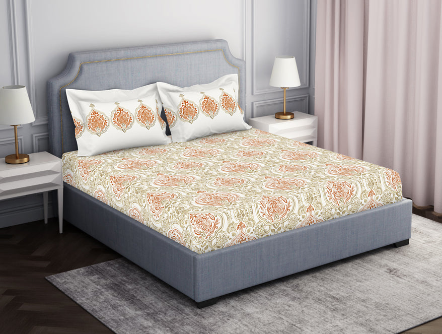 Ornamenta Ornate 100% Cotton Double Bedsheet - Essentials by Spaces