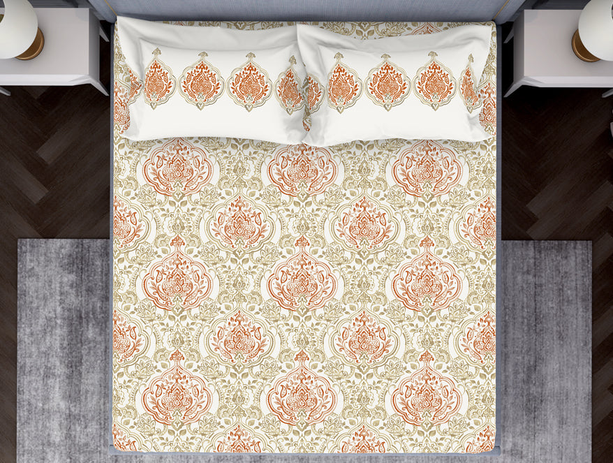 Ornamenta Ornate 100% Cotton Double Bedsheet - Essentials by Spaces
