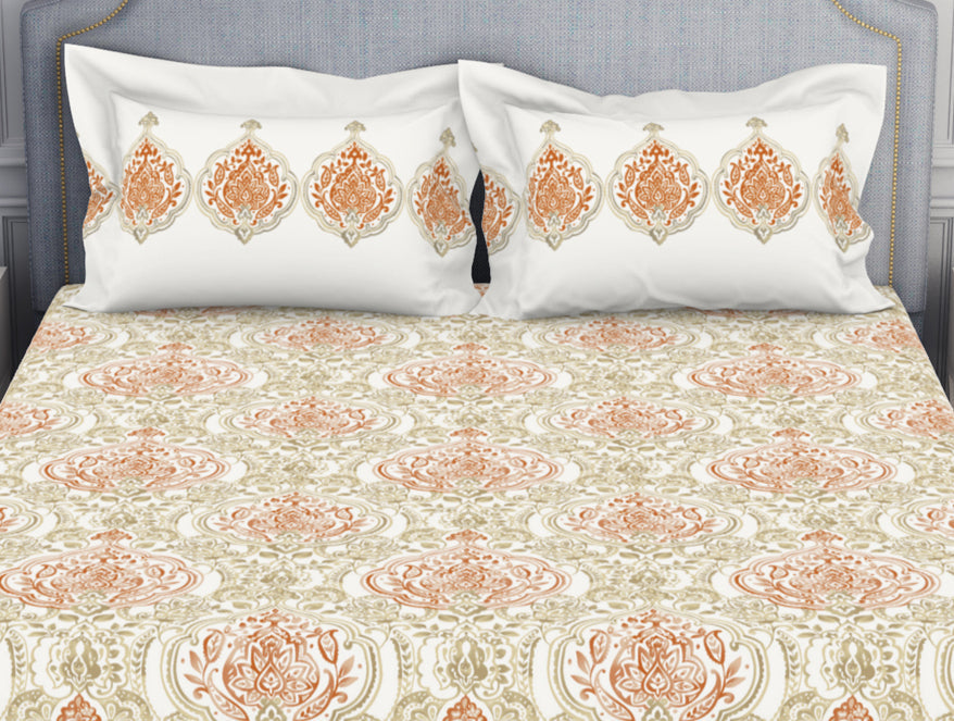 Ornamenta Ornate 100% Cotton Double Bedsheet - Essentials by Spaces