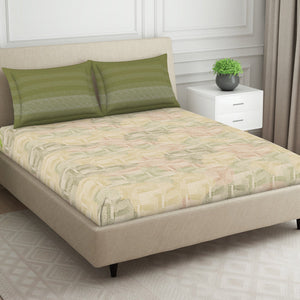 Organic Textures Geometric 100% Cotton Double Bedsheet - Essentials by Spaces