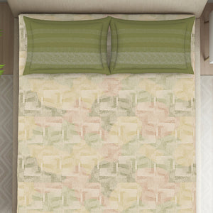 Organic Textures Geometric 100% Cotton Double Bedsheet - Essentials by Spaces
