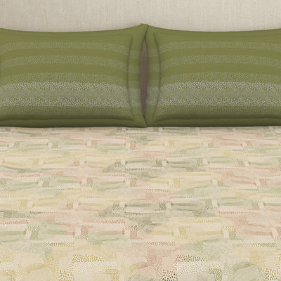 Organic Textures Geometric 100% Cotton Double Bedsheet - Essentials by Spaces