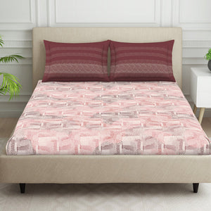 Organic Textures Geometric 100% Cotton Double Bedsheet - Essentials by Spaces