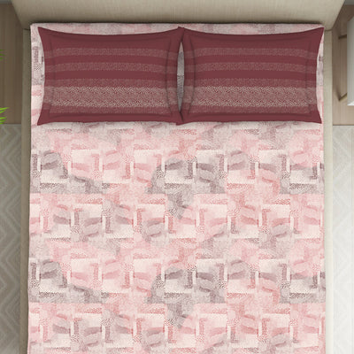 Organic Textures Geometric 100% Cotton Double Bedsheet - Essentials by Spaces