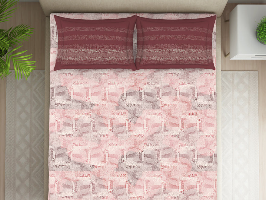 Organic Textures Geometric 100% Cotton Double Bedsheet - Essentials by Spaces