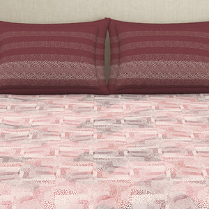 Organic Textures Geometric 100% Cotton Double Bedsheet - Essentials by Spaces