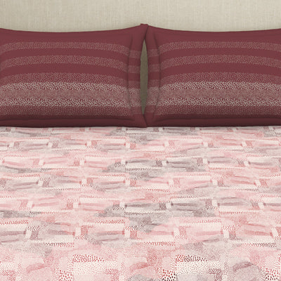 Organic Textures Geometric 100% Cotton Double Bedsheet - Essentials by Spaces