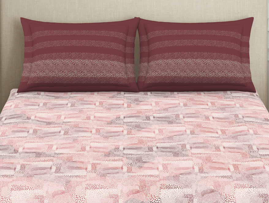 Organic Textures Geometric 100% Cotton Double Bedsheet - Essentials by Spaces