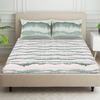 Organic Textures Abstract 100% Cotton Double Bedsheet - Essentials by Spaces