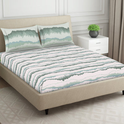 Organic Textures Abstract 100% Cotton Double Bedsheet - Essentials by Spaces