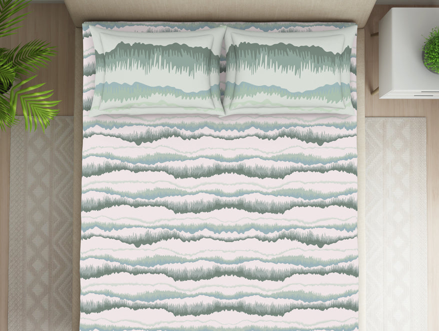 Organic Textures Abstract 100% Cotton Double Bedsheet - Essentials by Spaces