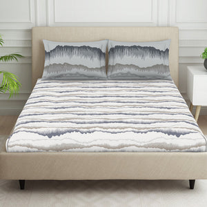Organic Textures Abstract 100% Cotton Double Bedsheet - Essentials by Spaces