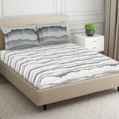 Organic Textures Abstract 100% Cotton Double Bedsheet - Essentials by Spaces