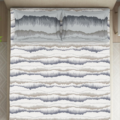 Organic Textures Abstract 100% Cotton Double Bedsheet - Essentials by Spaces