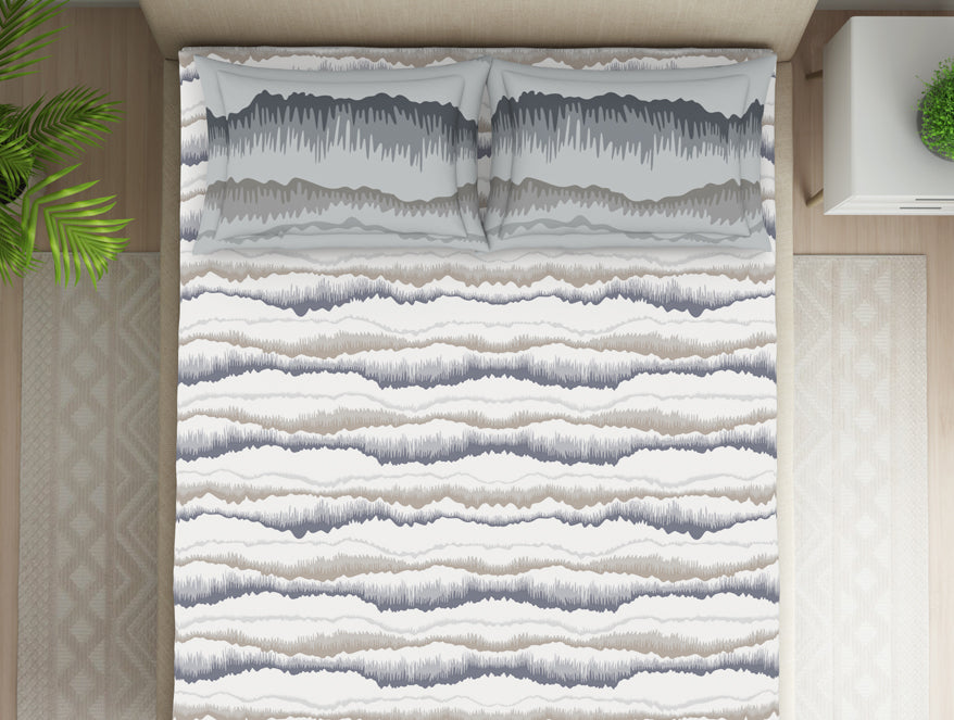 Organic Textures Abstract 100% Cotton Double Bedsheet - Essentials by Spaces