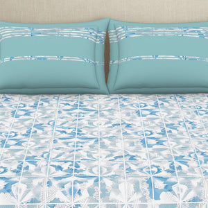 Organic Textures Geometric 100% Cotton Double Bedsheet - Essentials by Spaces