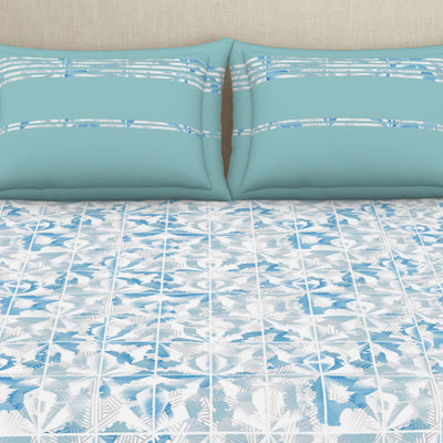 Organic Textures Geometric 100% Cotton Double Bedsheet - Essentials by Spaces
