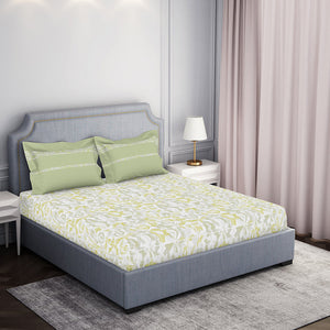 Organic Textures Geometric 100% Cotton Double Bedsheet - Essentials by Spaces