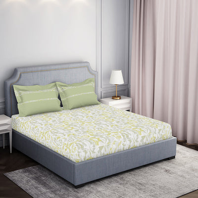 Organic Textures Geometric 100% Cotton Double Bedsheet - Essentials by Spaces