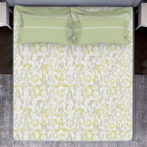 Organic Textures Geometric 100% Cotton Double Bedsheet - Essentials by Spaces
