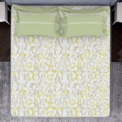 Organic Textures Geometric 100% Cotton Double Bedsheet - Essentials by Spaces