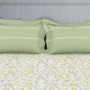 Organic Textures Geometric 100% Cotton Double Bedsheet - Essentials by Spaces