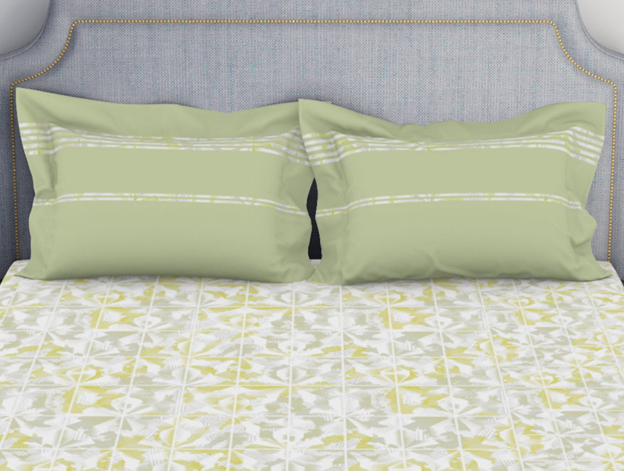 Organic Textures Geometric 100% Cotton Double Bedsheet - Essentials by Spaces