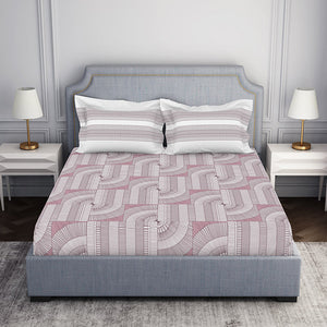 Organic Textures Geometric 100% Cotton Double Bedsheet - Essentials by Spaces