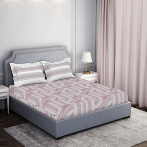 Organic Textures Geometric 100% Cotton Double Bedsheet - Essentials by Spaces