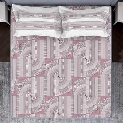 Organic Textures Geometric 100% Cotton Double Bedsheet - Essentials by Spaces