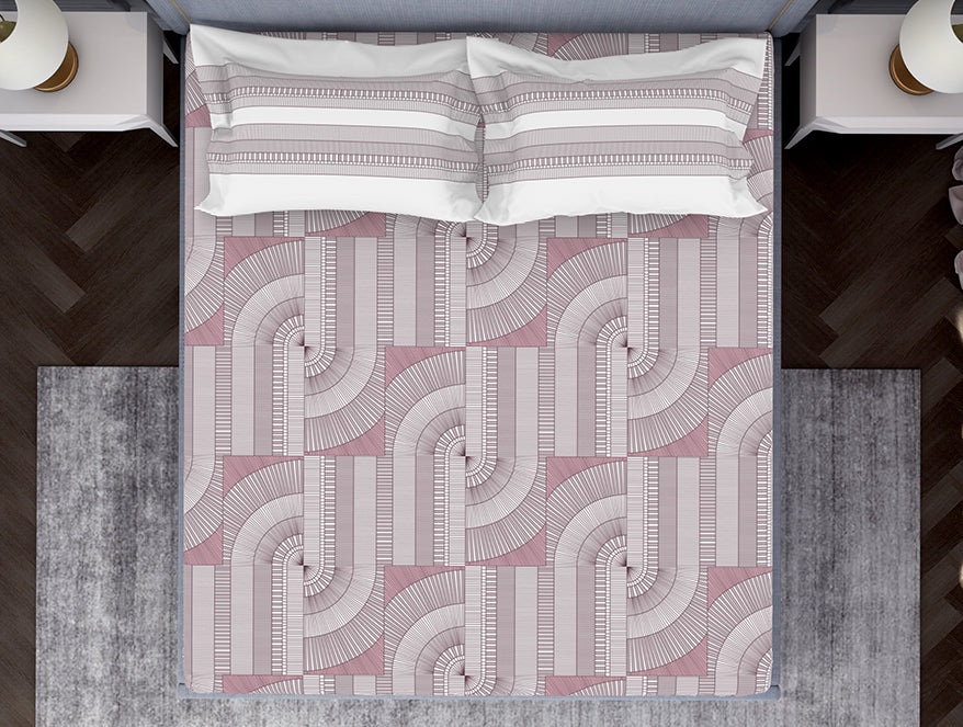 Organic Textures Geometric 100% Cotton Double Bedsheet - Essentials by Spaces