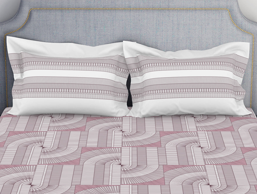 Organic Textures Geometric 100% Cotton Double Bedsheet - Essentials by Spaces