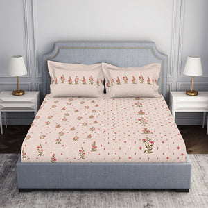 Indie Flora Floral 100% Cotton Double Bedsheet - Essentials by Spaces