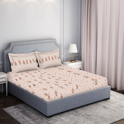 Indie Flora Floral 100% Cotton Double Bedsheet - Essentials by Spaces