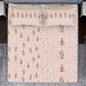 Indie Flora Floral 100% Cotton Double Bedsheet - Essentials by Spaces