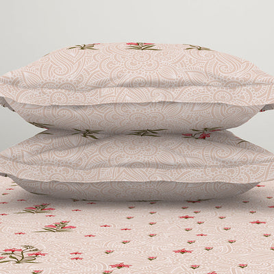 Indie Flora Floral 100% Cotton Double Bedsheet - Essentials by Spaces