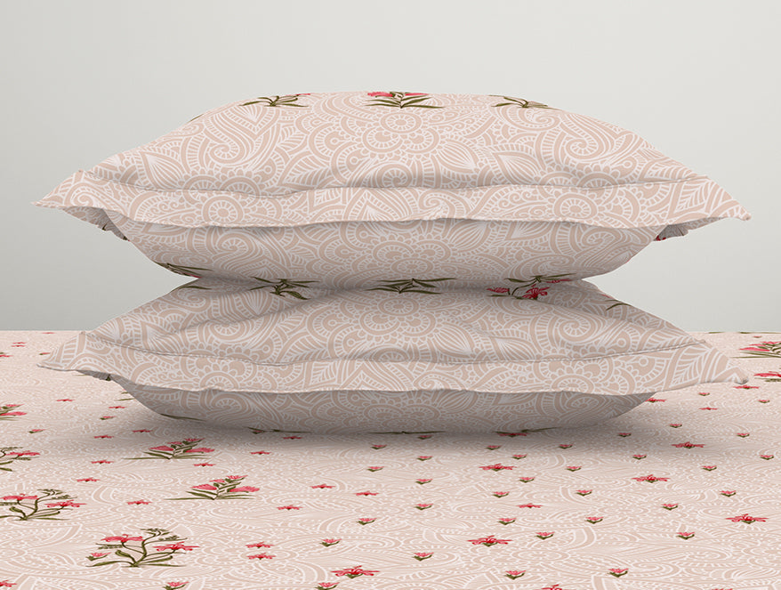 Indie Flora Floral 100% Cotton Double Bedsheet - Essentials by Spaces