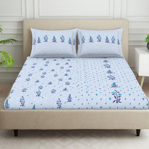 Indie Flora Floral 100% Cotton Double Bedsheet - Essentials by Spaces