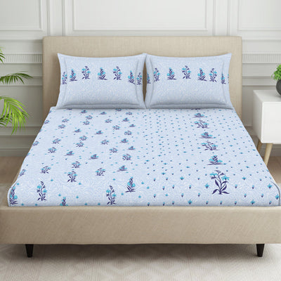 Indie Flora Floral 100% Cotton Double Bedsheet - Essentials by Spaces