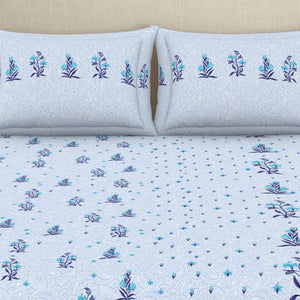 Indie Flora Floral 100% Cotton Double Bedsheet - Essentials by Spaces