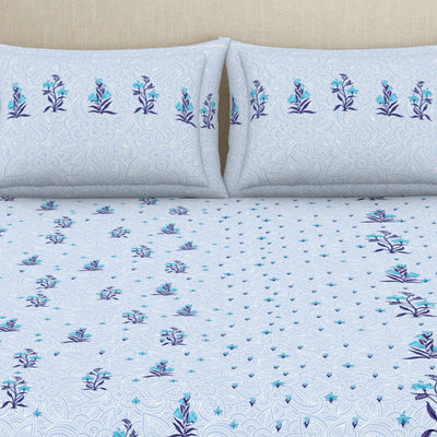 Indie Flora Floral 100% Cotton Double Bedsheet - Essentials by Spaces