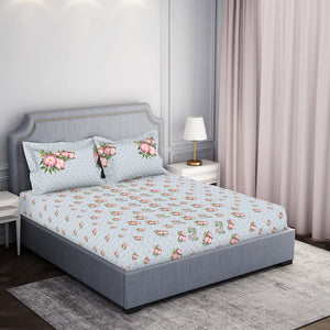 Indie Flora Floral 100% Cotton Double Bedsheet - Essentials by Spaces