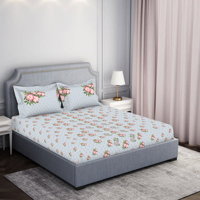 Indie Flora Floral 100% Cotton Double Bedsheet - Essentials by Spaces