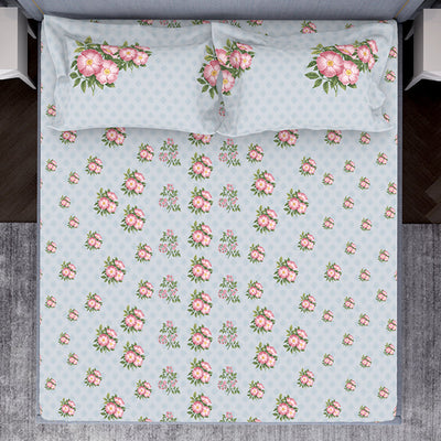 Indie Flora Floral 100% Cotton Double Bedsheet - Essentials by Spaces